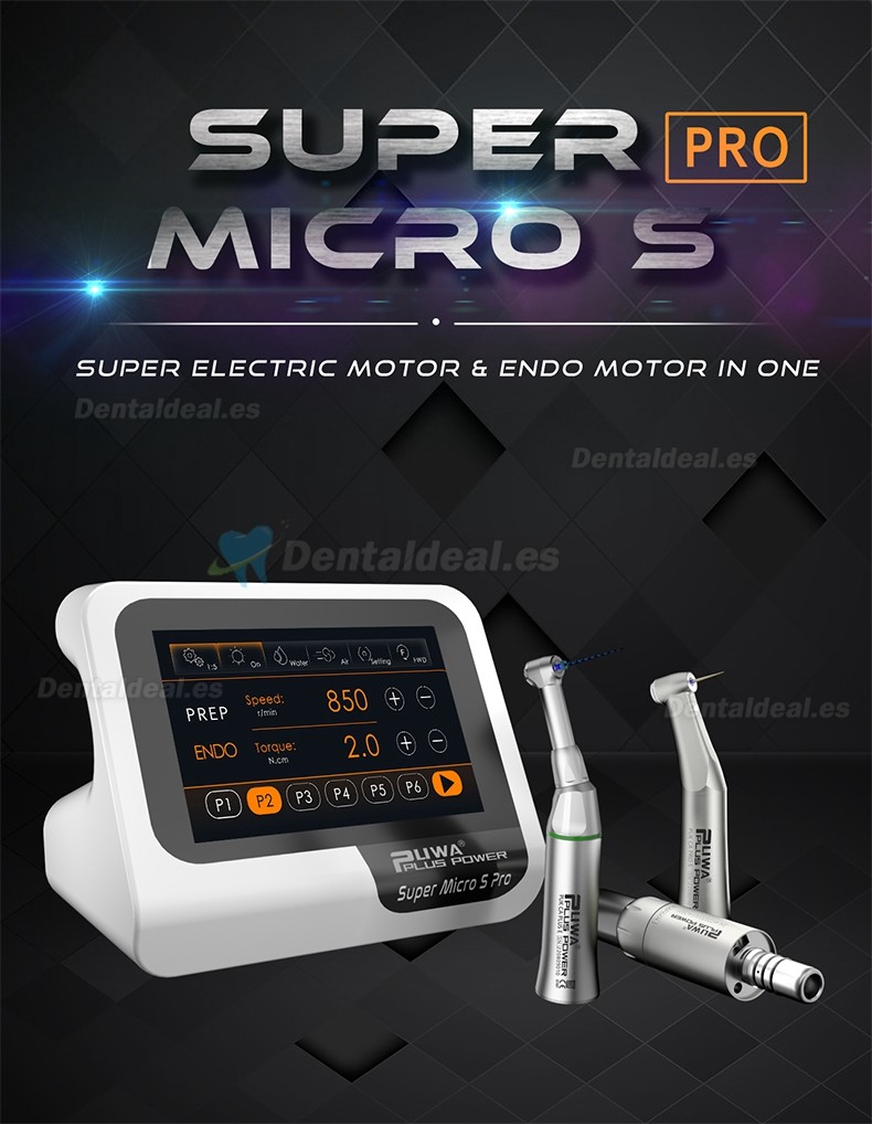 Pluspower® Super Micro S Pro 2 in 1 motor dental eléctrico sin escobillas con motor endodoncia